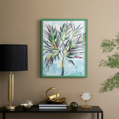 «Candy Palm Fresco II», reproduction encadrée - bois massif