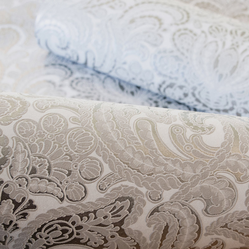 Adonea Ares 3D Embossed Metallic 33' L x 21" W Wallpaper Roll, Stone Gray