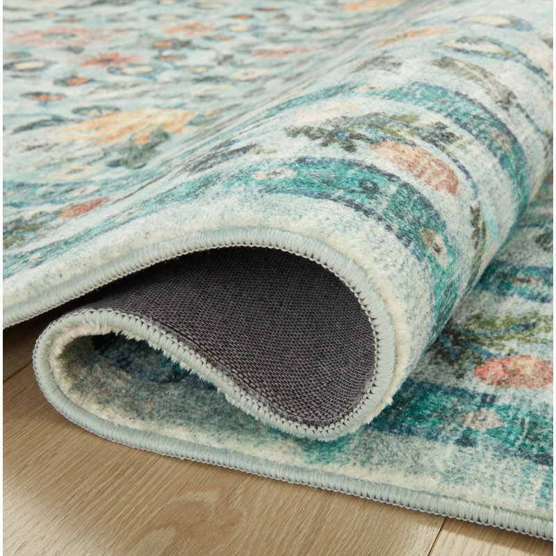 Rifle Paper Co. x Loloi Courtyard Sage Area Rug feat. CloudPile, Oval 2'3" x 3'9"