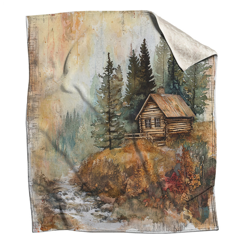 Rustic Cabin Forest Blankets, 50in W x 60in H