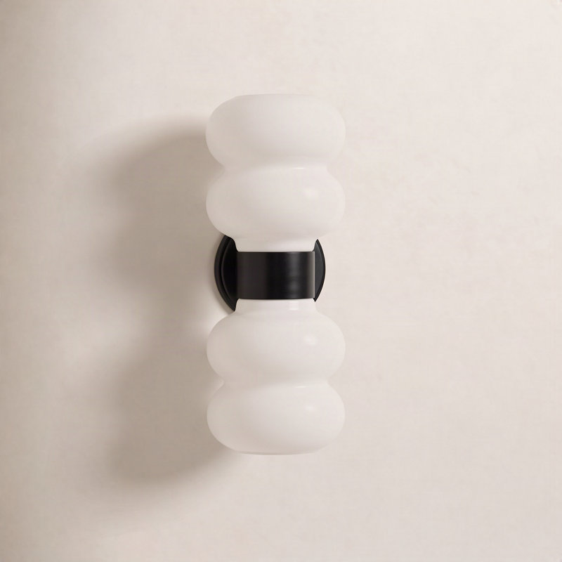 Denelle Nadia 2-Light Bubble Wall Sconce, Black