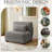 Maelina Upholstered Light Gray Corduroy Armless Chair with Pillow Back, Single Chair Module Part For Sectional Sofa-107627211