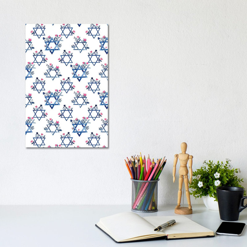 Collection de boho Hanoukka E par Grace Popp-impression d’art graphique, Pas de tapis, Toile tendue