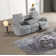Chic Upholstered Fabric 3 Seats Power Recliner Sofa, with Flip-down Metal Table & Cup Holders