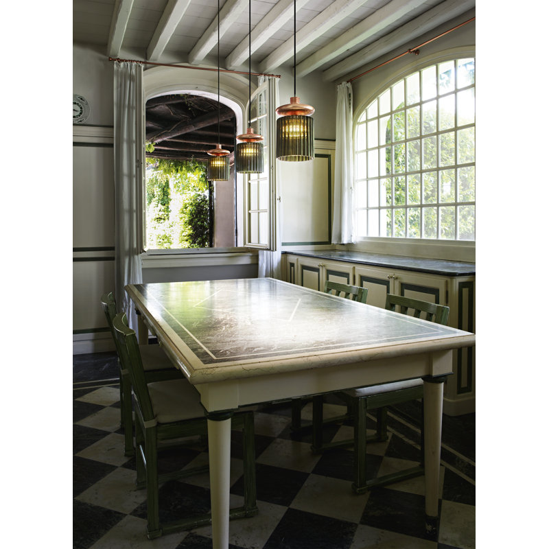 Tread 1 - Light LED Pendant, Old Green Transparent, Matte Copper, 3000 Kelvins