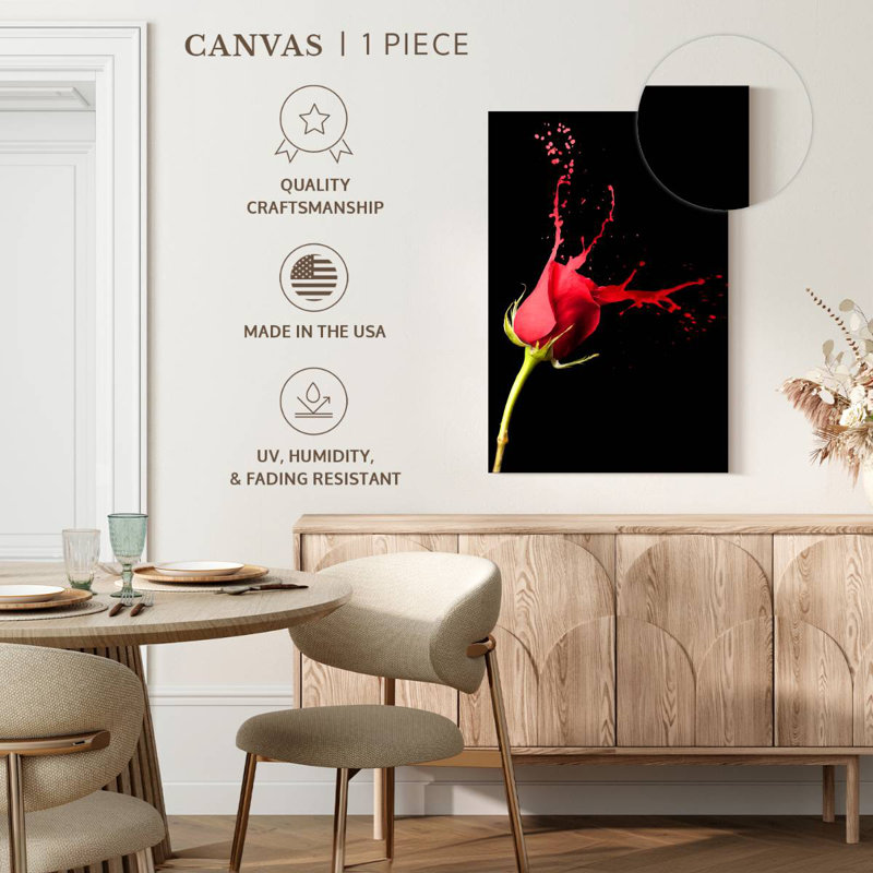 Harnek Red Rose Splash, 45" H x 30" W