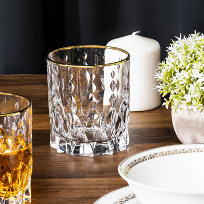 Lorren Home Trends Marilyn Gold Double Old Fashion Tumblers