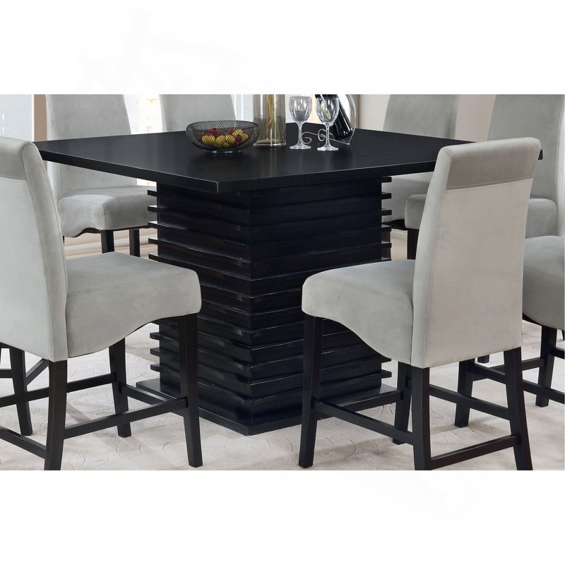 Giannis Contemporary Pedestal Counter-Height Dining Table, 36.5"H x 53.5"L x 53.5"W