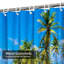 Paradise Beach Island, côte tropicale, palmiers suspendus, mer turquoise et 12 crochets-326531771