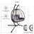 Double Hanging Egg Chair, Swing Chair, Rocking Chair Wth Stand, Cushion Loveseat For Bedroom, Balcony, Garden, Indoor, Outdoor-1740134319