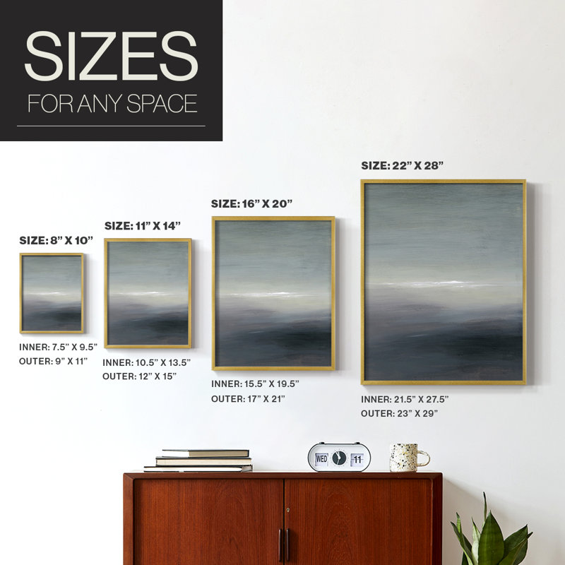 Reproduction encadrée Windy Moor II - bois massif, Or, H 28 po x l 22 po