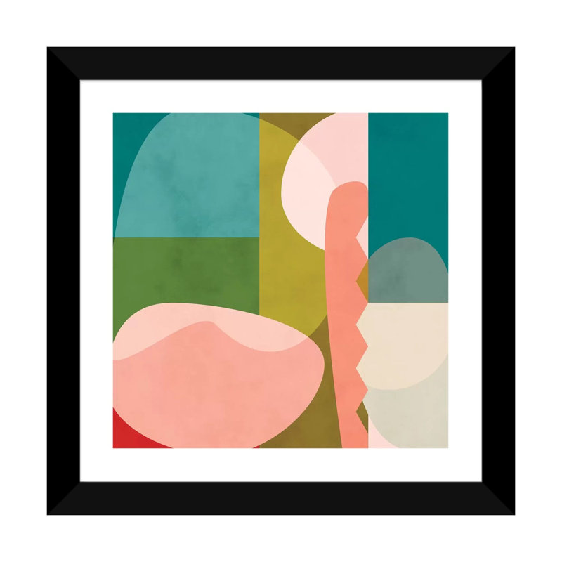 «Shapes Geometric Art Mid Century I» par Ana Rut Bré - impression d'art graphique, Blanc, H 16 po x l 16 po x p 1 po