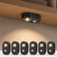 Paquet de 6 lumières rechargeables ovales à capteur de mouvement - 0,6 W, à intensité variable, avec détection PIR (noir)