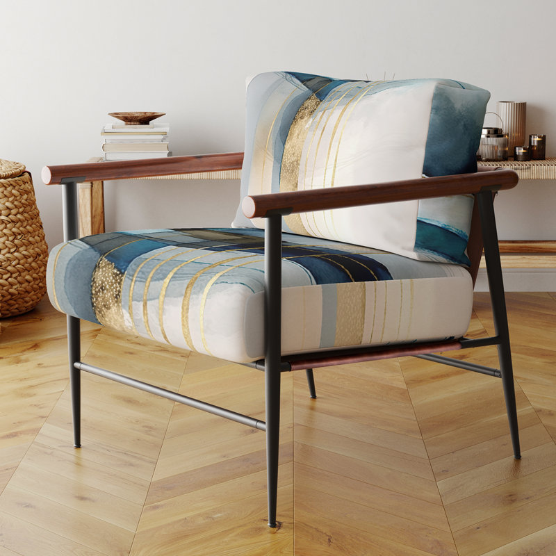 Fauteuil d'appoint rembourré abstrait, Noir