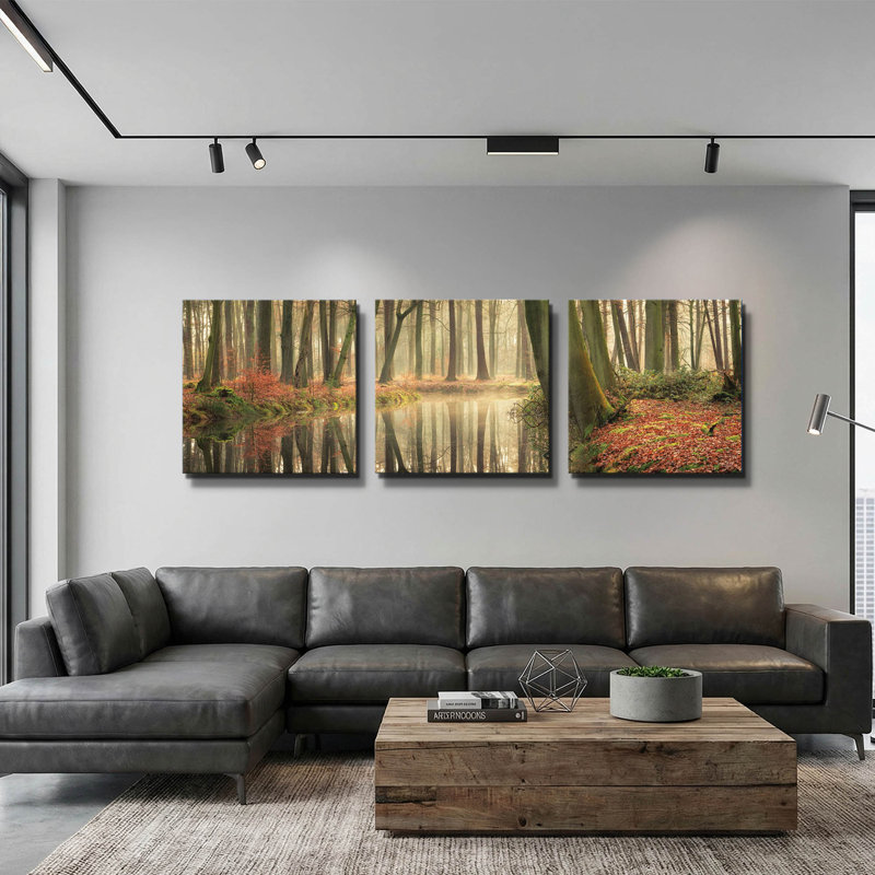 « Le pouvoir guérisseur des forêts », triptyque mural de Martin Podt, 78 po x 26 po, 78 po x 26 po