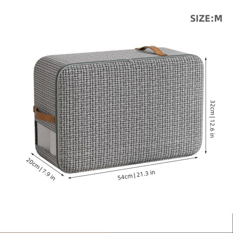 Luxury Handles Storage Bag Foldable Home Storage Oxford Collapsible Doggy Bag,Size M 21.3*12.6*7.9In, 34