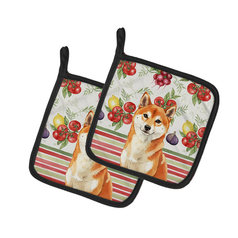 Paire de poignées rouges Shiba Inu, Rouge