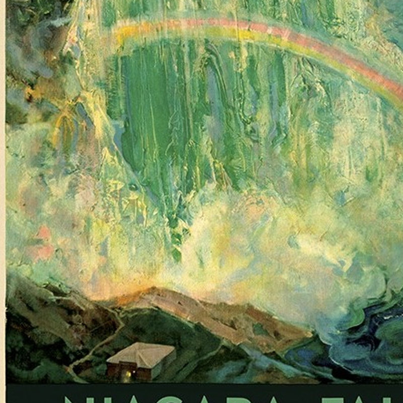 Affiche murale de voyage rétro 9 "X 12" Chutes de New York C1920S, H 36 po x l 24 po x P 0,1 po