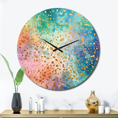 Horloge murale géométrique moderne Green Gold