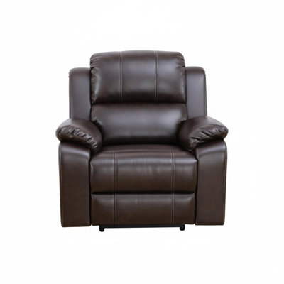 Brown Leather Recliner Chair, Maunal Reclining Chair Living Room Furntiure Set For Home/Office/Apartment