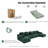 171" Cloud Modular U-Shaped Sectional Sofa with Chaise, Corduroy Oversized Couch for Living Room, No Assembly Required, Green-1706187365