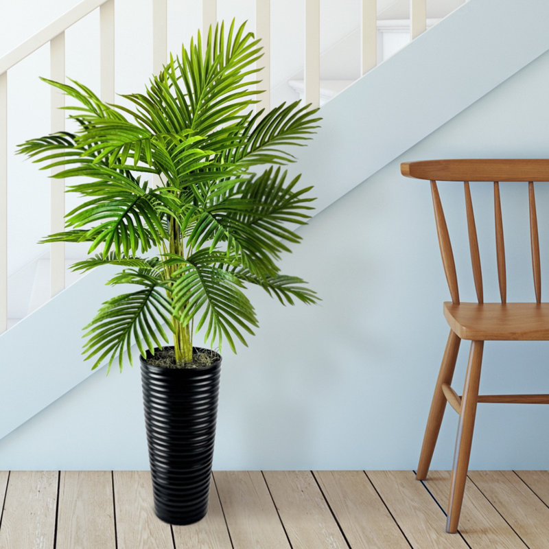 48'' Faux Palm Plant in Metal Pot