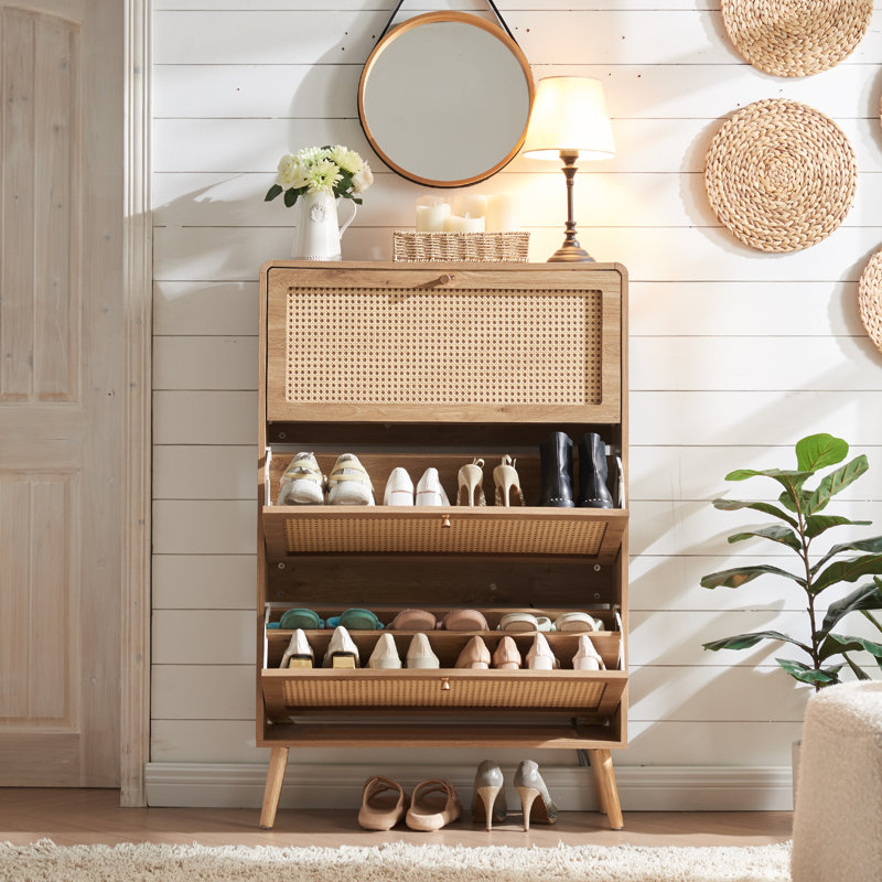 24 Pair Shoe Storage Cabinet, Brown