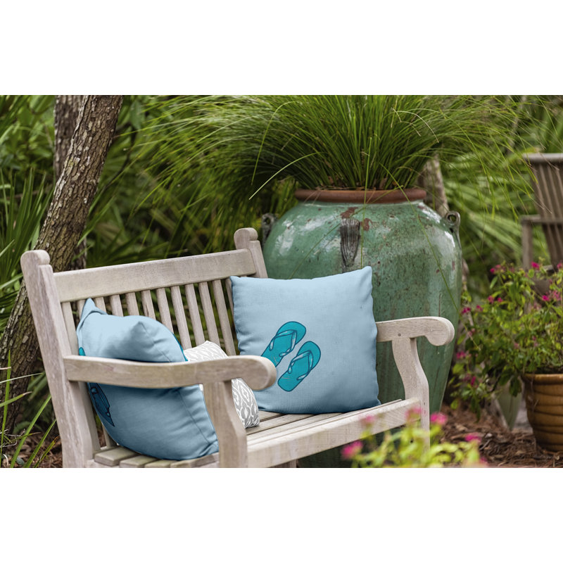 Housse de coussin d'extérieur carré Beach Insert, Bleu, 16 po x 16 po