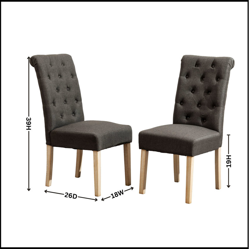 Ensemble de chaises de salle à manger en bois massif capitonné Habit, confortable et élégant pour toute salle à manger