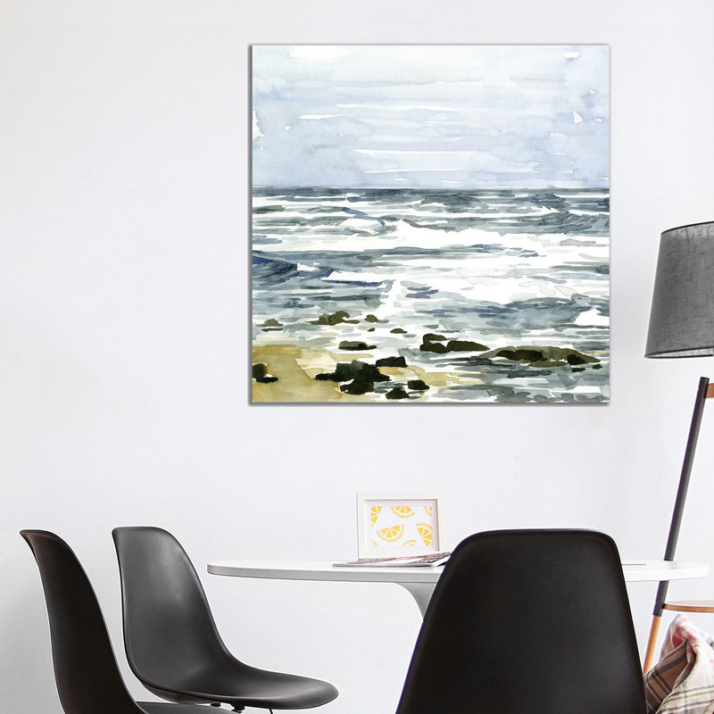 Loose Seascape I by Emma Caroline - Wrapped Canvas Painting, 93.98cm H x 93.98cm W x 1.91cm D