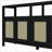 Sideboard with Push-to-Open Rattan Doors, Bohemian Black Storage Cabinet for Living/Dining Room | Solid Wood+MDF-200725514