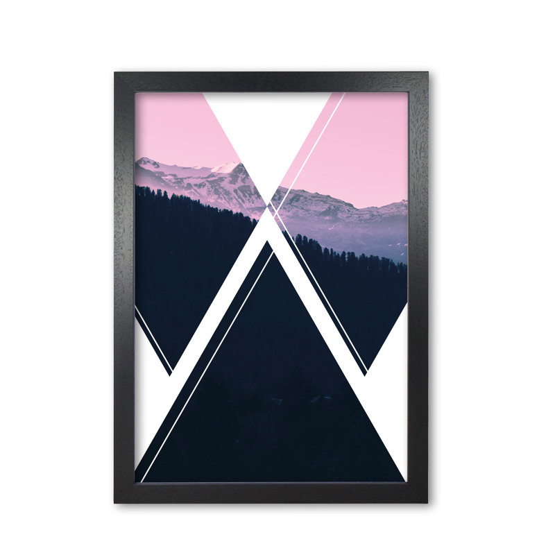 Abstract Mountain - Print, Black Grain Frame, 85 cm H x 60 cm W x 5 cm D