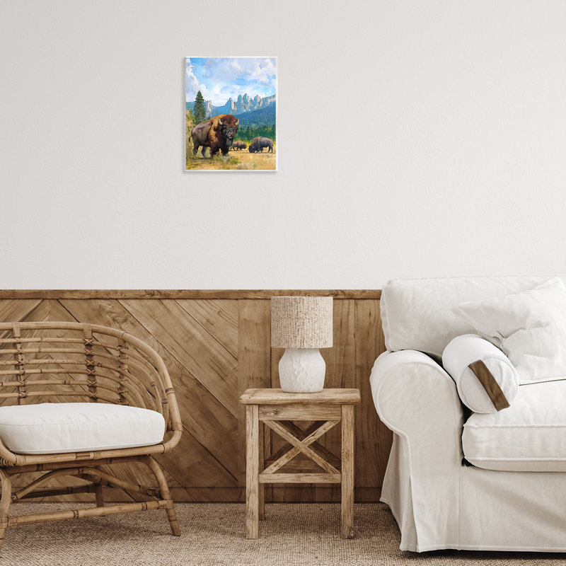 «Grazing Bison Desert Abstraction», plaque murale par David Owens