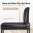 24" Modern Upholstered Kitchen Counter Stool with Black Metal Sled Base & Midnight Faux Leather (Set of 2)-98265309-95955741-96319738