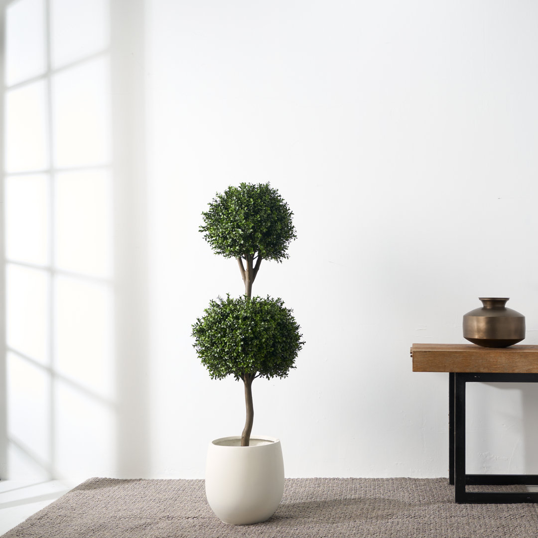 48'' Faux Boxwood Plant in Pot Darby Home Co
