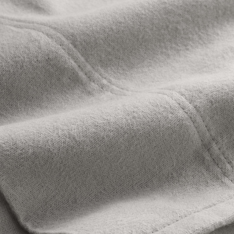 Housse de coussin 100% flanelle de coton, Gris clair, 2 très grandes taies d'oreiller