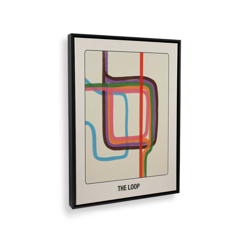 «Chicago Transit The Loop» par Deny Designs, reproduction d'art, 24 x 18, Noir, Toile avec cadre