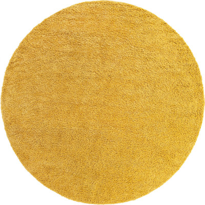 Tapis à poils longs Ashmita couleur moutarde