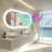 Oval Bathroom Mirror With Led Lights And Built-in Bluetooth Speaker, Time Temperature Display Unit - Smart Lighted Vanity Makeup Wall Mounted Mirrors - 3 Lights Setting Anti-fog Dimmable Ip56-1584060317