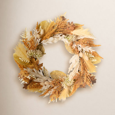 24'' Thanksgiving Faux Pampas Polyester Wreath