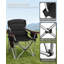 Folding Camping Chair for Adults Oversized 220KG, Heavy Duty Padded Camping Chair with Adjustable Lumbar Support, Cooler Bag, Cup Holder for Garden Balcony Fishing -1013200170