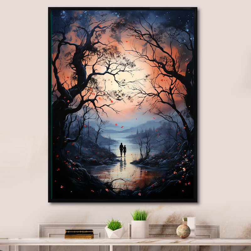 Cushla surréalisme Twilight Whispers Ethereal - reproduction sur toile, Cadre flottant noir, H 40 po x l 30 po x P 1,5 po