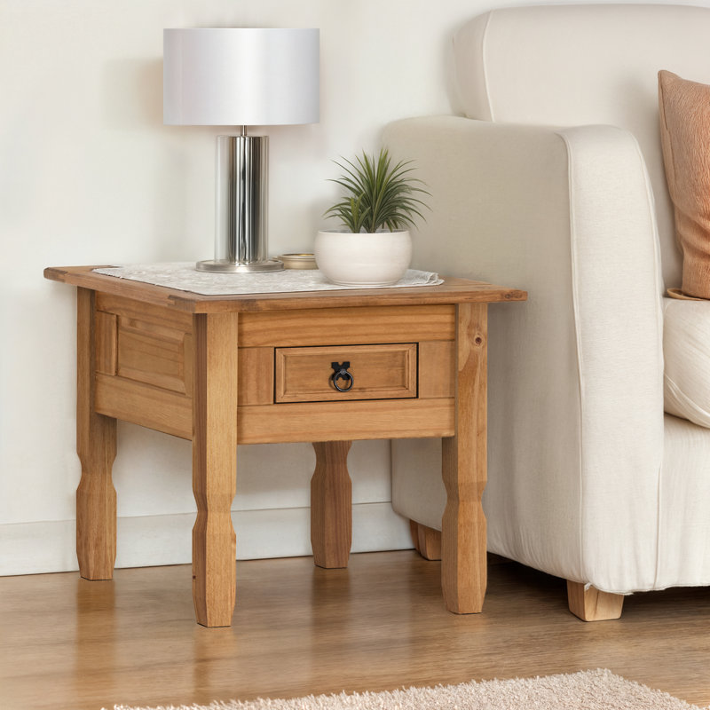 Palmea Solid Wood End Table, Antique Wax