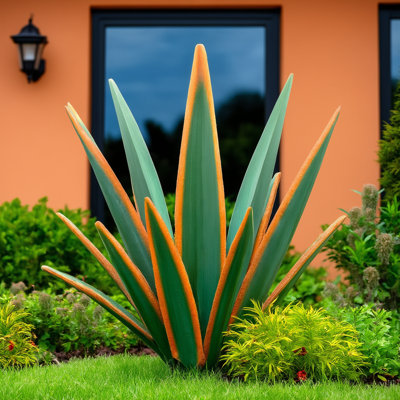 Décoration de jardin en métal agave de 25,6 pouces de large