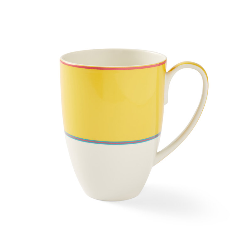 17 Oz Mug in Turquoise, Yellow