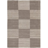 Elantra Wool Plaid Area Rug in Cream And Brown