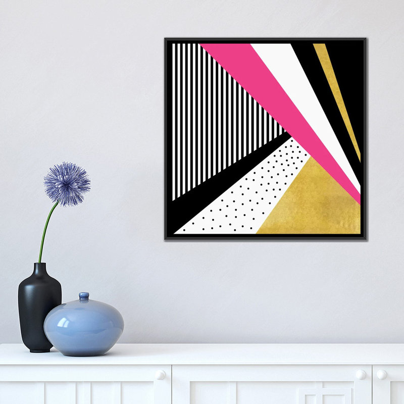 «Pretty in Pink», impression sur toile, H 18 po x l 18 po x P 1,5 po, Toile avec cadre noir, Pas de tapis