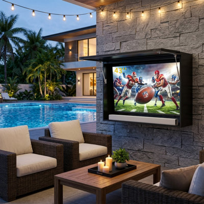 For 32''- 43'' Weatherproof Outdoor Metal TV Enclosure With Mount & Number Lock