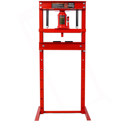 20 Ton Bottle Jack Shop Press, Bend, Straighten, Or Press Parts, Install Bearings, U-Joints, Bushings, Ball Joints, And Pulleys,RED