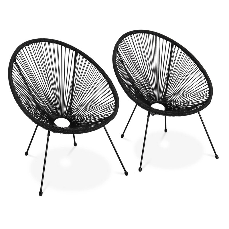 Ember Folding Deck Chair, Black